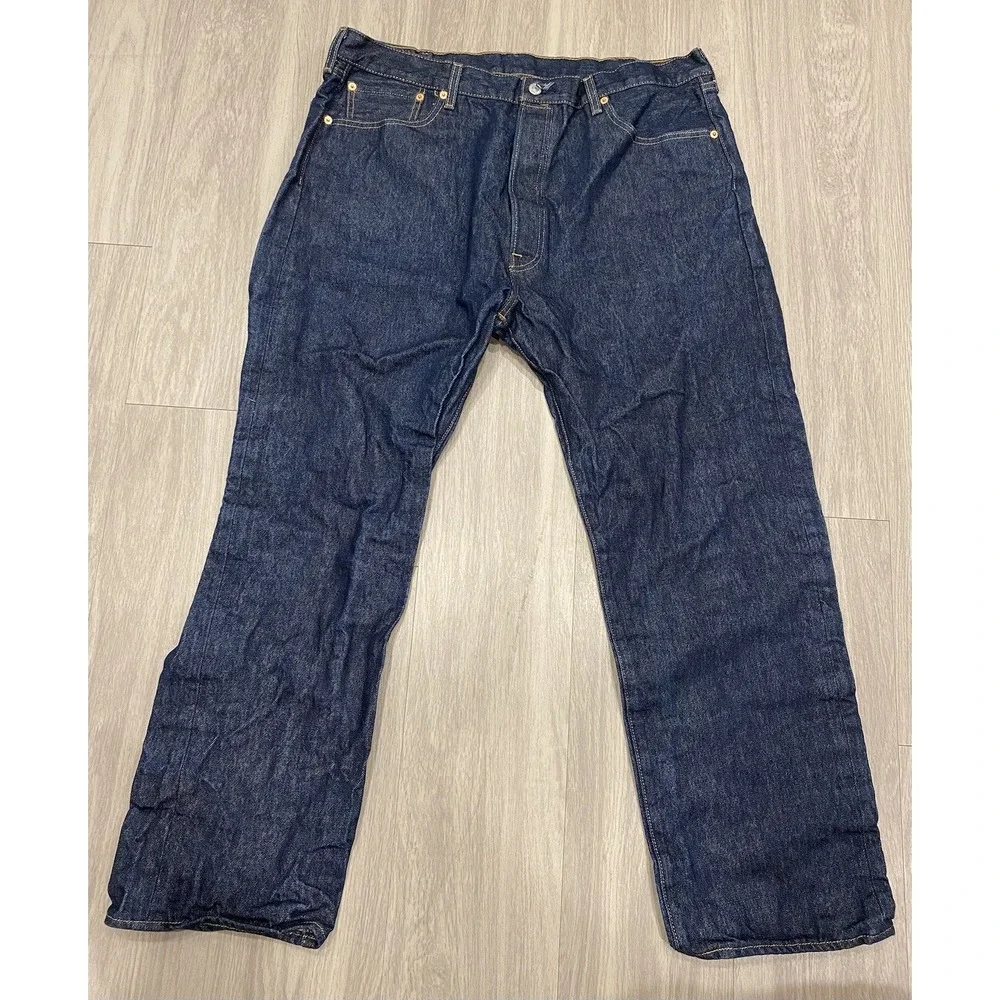 Vintage Levis 501 XX Jeans Mens 42x32 Blue Dark Wash Denim Straight Button Fly